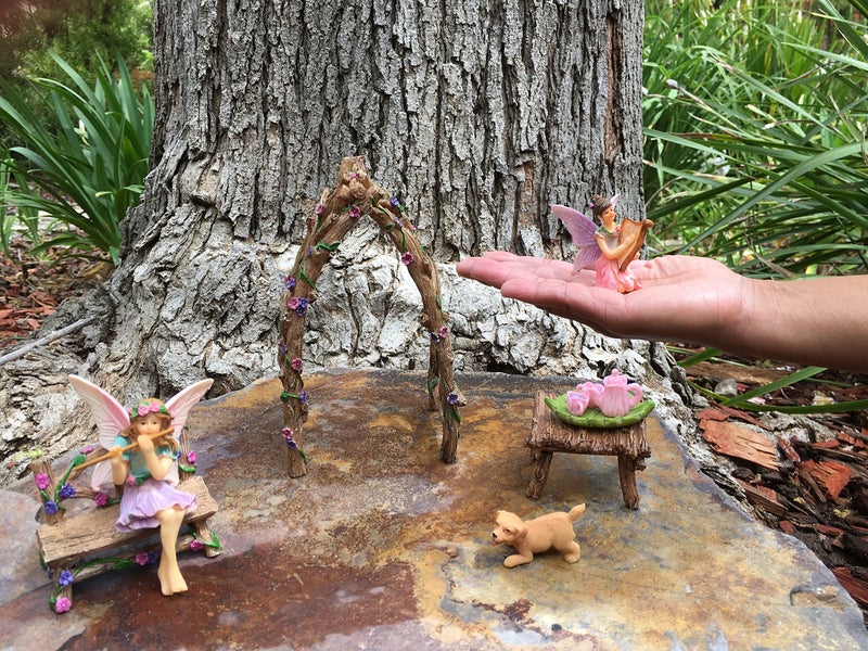 GlitZGlam Musical Sisters Fairy Garden Set: 7 Pieces Miniature Fairy Garden Accessory - Image 3